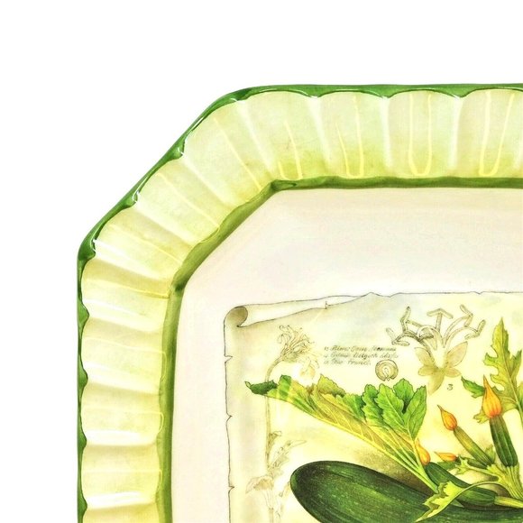 Platter Serving Bowl Sorrento by Zrike EggPlant Motif Hand Painted Italy 14" - Picture 3 of 9